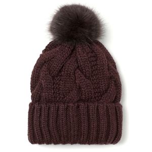 Knit hat - dark plum purple